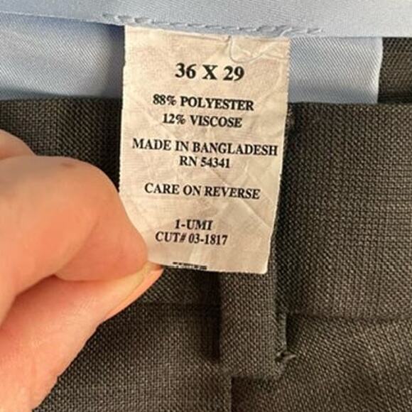 Louis Raphael Rosso Grey Plaid Pants Size 36x29 - Picture 3 of 6